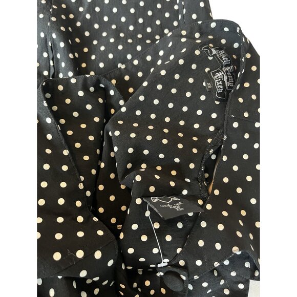 Hell Bunny Vixen 50s Black & White Polka dot Dress XS - Picture 11 of 12